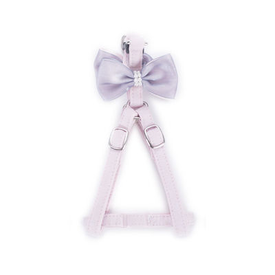 Adjustable 100% Cotton Bow Tie Girl Dog Collar Dan Leash Set Dengan Ikatan Simpul