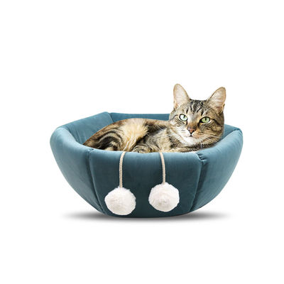 2-in-1 Lipat bentuk bulat tidur nyenyak rumah kucing tahan lama kucing tempat tidur hewan peliharaan bernapas tempat tidur anjing gua