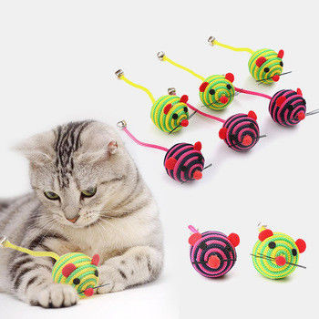 Nylon String Rope Bell Cat Pet Mainan Dengan Tikus Catch Cat Mouse Toy