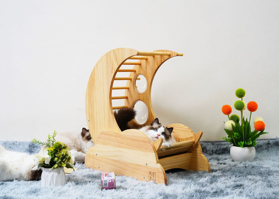 Hallupet Cat Scratcher House Pet Condo Cat Kayu Tempat Tidur Rumah Pohon