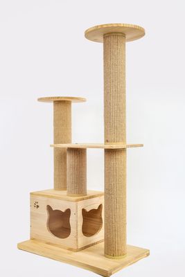 OEM &amp; ODM Mewah Kayu Kucing Memanjat Pohon Furniture Tangga Keselamatan Pet Rise Bed