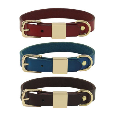 Terukir Alloy Square Collar Leash Harness Set Kerah Anjing Kerah Kulit Sapi