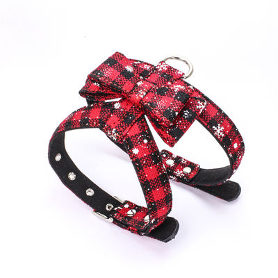 Hot Sale Populer Natal Bow Tie harness Rope Dog Leash Collar Set