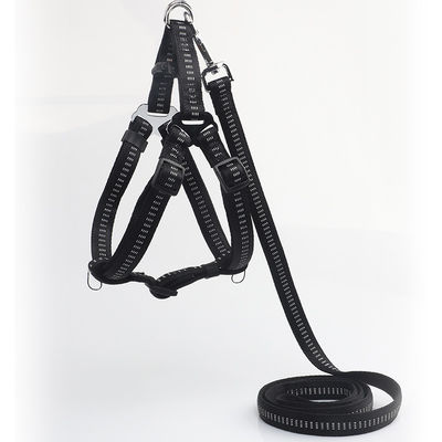 Tidak Ada Tarik Penyerap Non Slip Nylon Anjing Reflektif Adjustable Harness Leash Collar Set