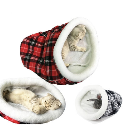 Luar Dan Dalam Ruangan Kucing Anjing Tempat Tidur Hewan Peliharaan Yang Nyaman Domba Plush Puppy Dog Sleeping Bag
