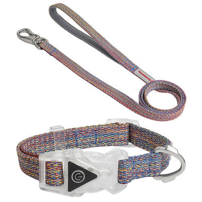 Led Dog Pet Collars Leash Set Adjustable Dekoratif Tali Nilon Tali Anjing Tali Anjing Reflektif