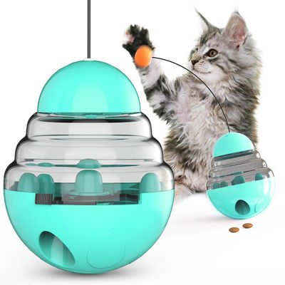 2 In 1 Interactive Cat Slow Feeder Ball Dilepas Tumbler Berbentuk Pet Treat Ball