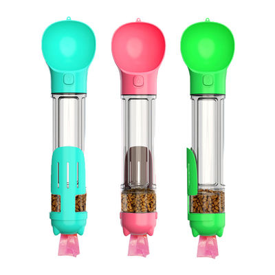 4 In 1 500ml Botol Air Perjalanan Anjing Anti Bocor Dispenser Makanan Air Anjing