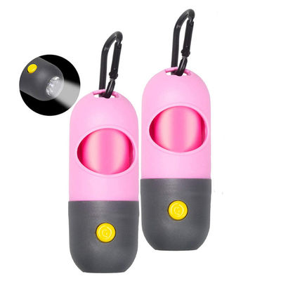 LED Senter Puppy Poop Bag Dispenser Holder PE Dengan 15 Kantong Limbah Anti Bocor