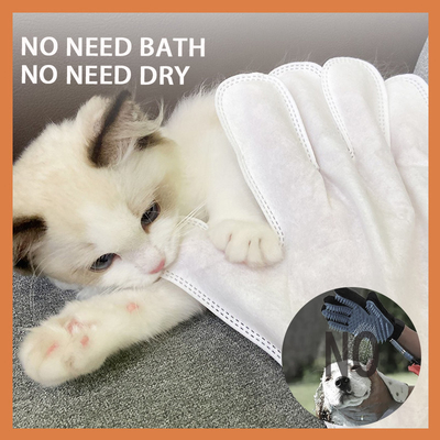 Dog Cat Custom Deodorizing SPA Grooming Cuci Sarung Tangan Hewan Peliharaan Tisu Bebas Alkohol