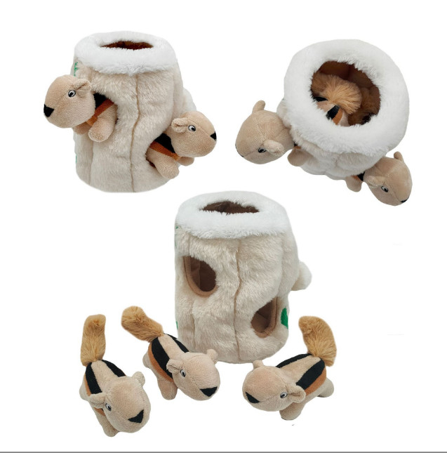 Desain Baru Pet Puzzle Squeaky Soft Plush Chew Hide and Seek Dog Toy Set