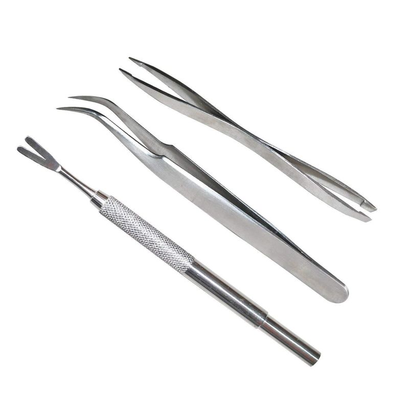 Stainless Steel Tahan Lama Tiga Potong Sisir Perawatan Hewan Peliharaan Penghilang Kutu Sisir Anjing Logam