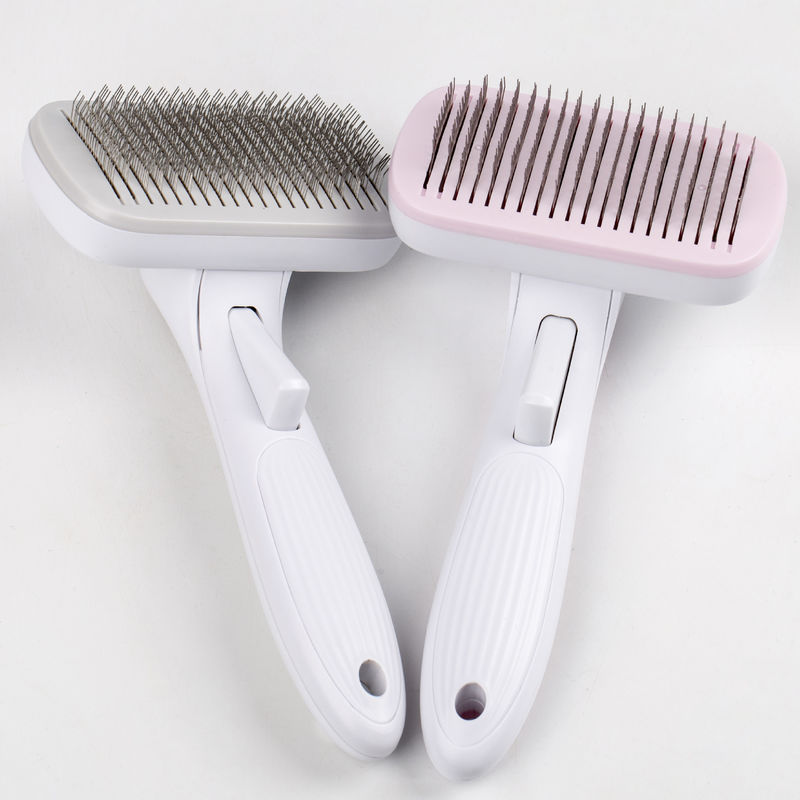 Au-To Pet Hair Remover Slicker Pet Shedding Brush Comb Untuk Anjing Kucing Sertifikasi BSCI