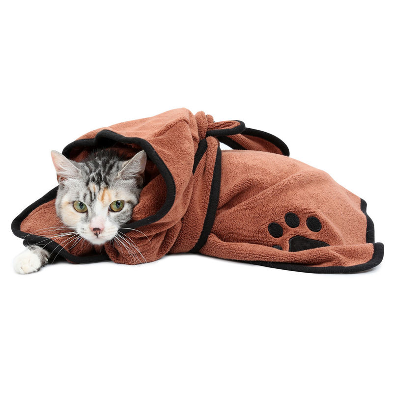 Alat Perawatan Hewan Peliharaan bibulous Handuk Anjing Penyerap Lembut Microfiber Cepat Kering