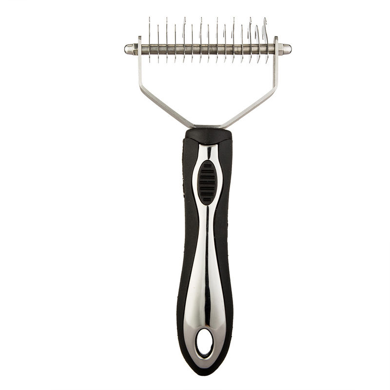 Stainless Steel Anjing Kucing Pijat Sisir Sikat Alat Perawatan Hewan Peliharaan Peregangan Sisir Rambut