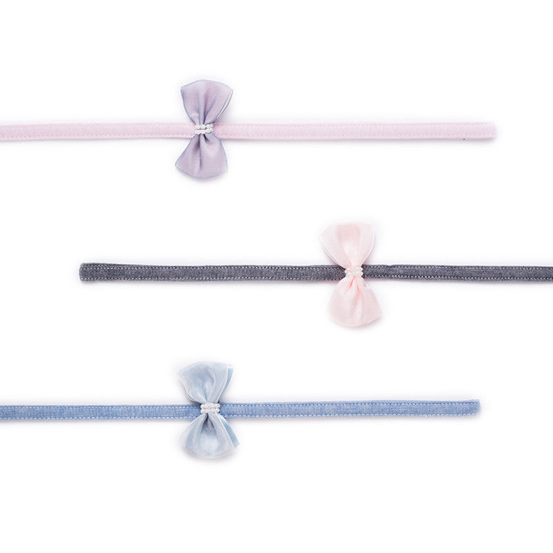 Adjustable 100% Cotton Bow Tie Girl Dog Collar Dan Leash Set Dengan Ikatan Simpul