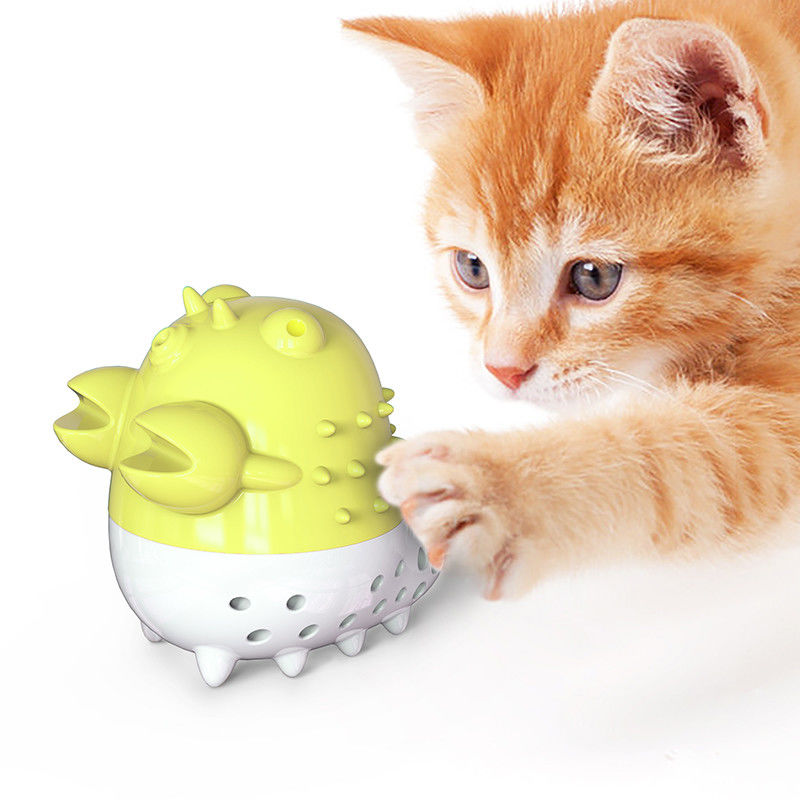 Crayfish Cat Grooming Alat Sikat Gigi Bola Kunyah Catnip Membersihkan Dan Merawat Gigi Mainan Dengan Suara