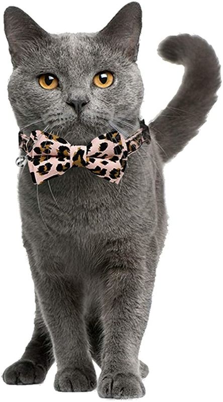 Breakaway Buckle Cat Collar Bells Dengan Dasi Kupu-kupu Lucu Untuk Anjing Kecil Kitty Dapat Disesuaikan