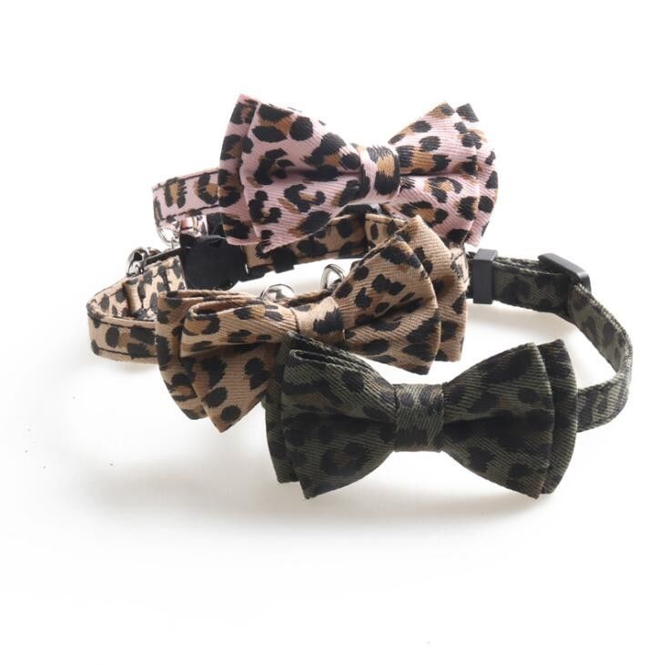 Breakaway Buckle Cat Collar Bells Dengan Dasi Kupu-kupu Lucu Untuk Anjing Kecil Kitty Dapat Disesuaikan