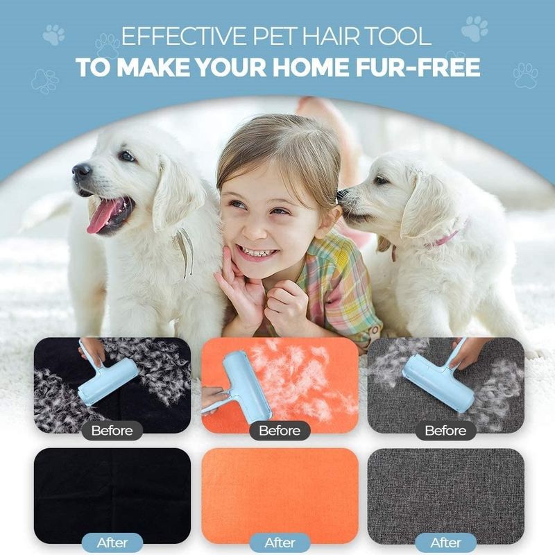 Self Cleaning Reusable Pet Grooming Tools 450g Rol Penghilang Rambut Hewan Peliharaan Untuk Tempat Tidur Furnitur