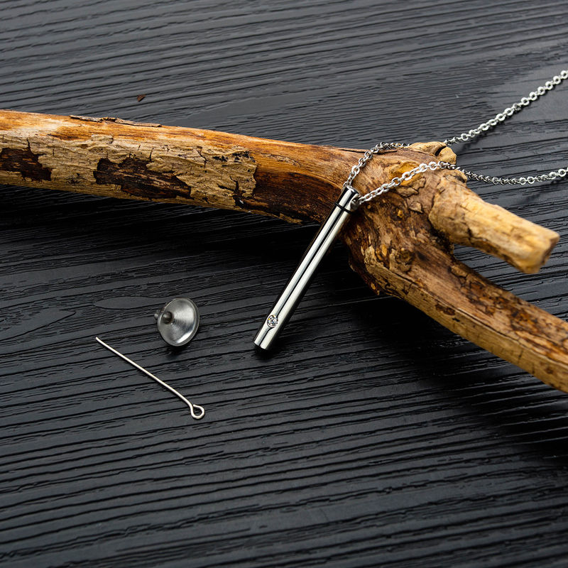 Pet Ashes Pill Kenang-kenangan Liontin Pet Grooming Alat Stainless Steel Guci Kremasi Kalung 50cm