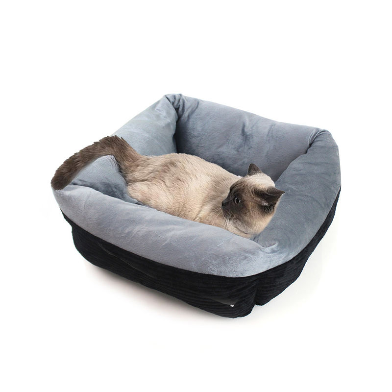 Persegi Panjang Mewah Tempat Tidur Kucing Anjing Pemanasan Sendiri Tidur nyenyak Tempat Tidur Hewan Peliharaan Korduroi Tempat Tidur Hewan Peliharaan Dapat Dicuci Nyaman Sofa Anjing