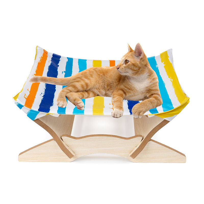 Tempat Tidur Kucing yang Ditinggikan Tempat Tidur Selimut Kucing Tempat Tidur Kayu Bingkai Yang Dapat Dilepas Persegi Gantung Sofa Kucing yang Dapat Dicuci