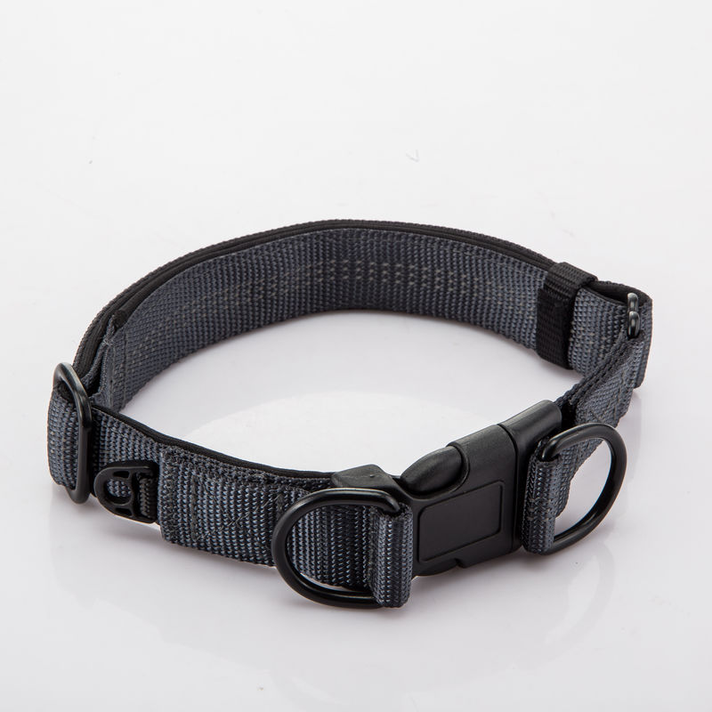 Adjustable Double D Buckles Dog Collar Dan Leash Set Chain Dog Nylon Lead Reflektif
