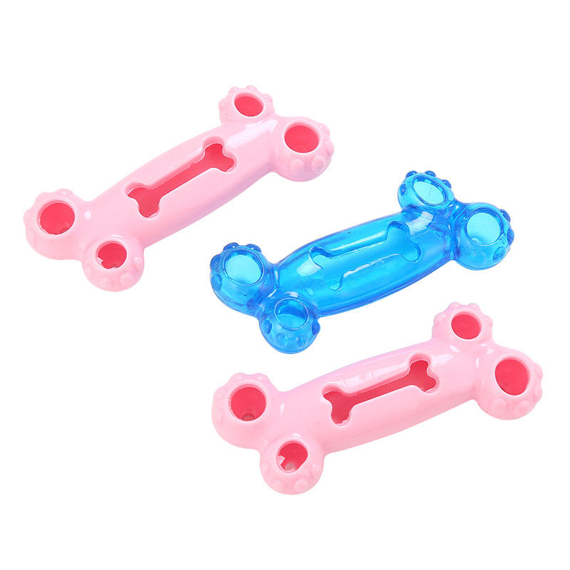 Anjing Tahan Gigitan TPR Bone Chew Toy Untuk Bermain Anjing