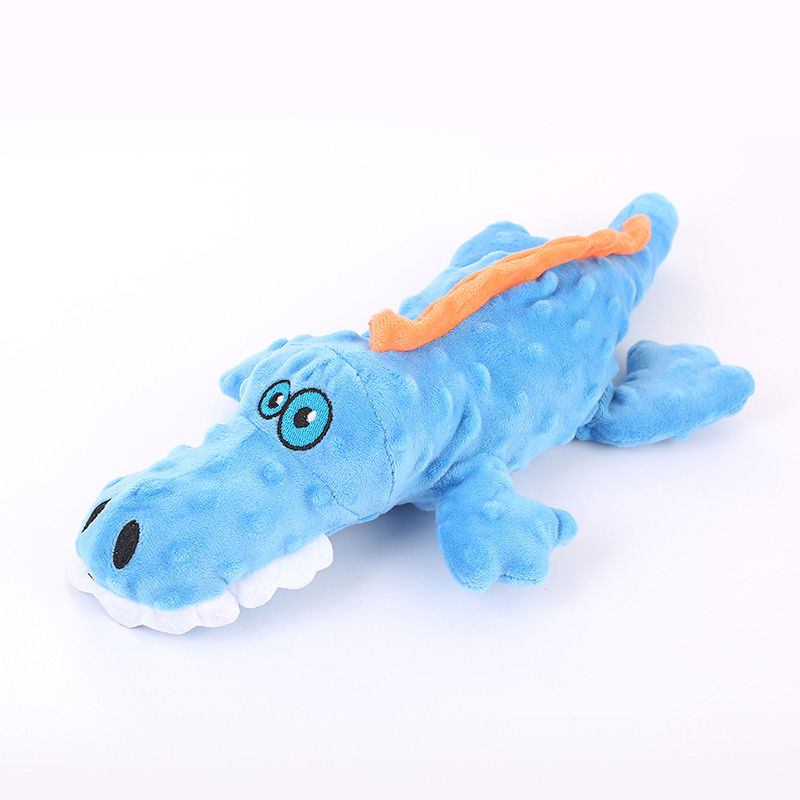 Realistis Kartun Buaya Plush Dog Pet Toys Fabric Squeaky Cute