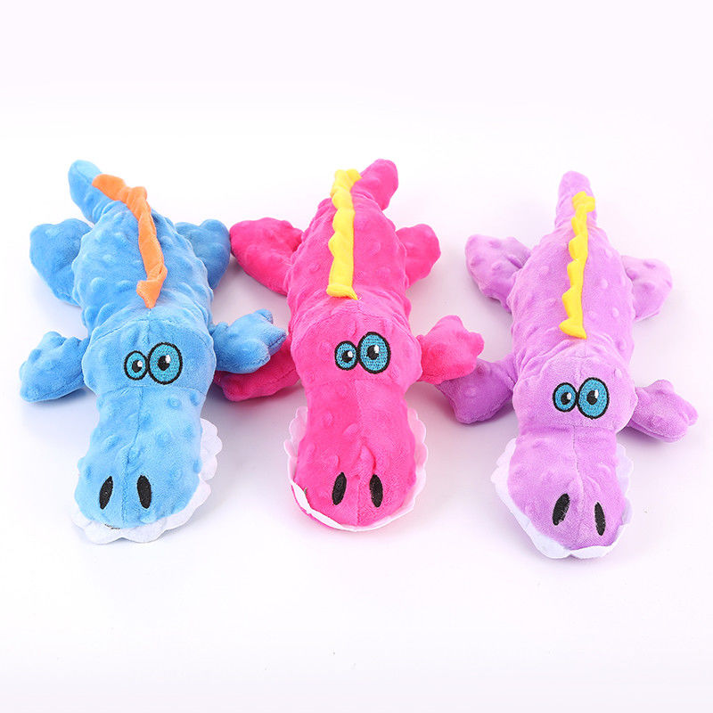 Realistis Kartun Buaya Plush Dog Pet Toys Fabric Squeaky Cute