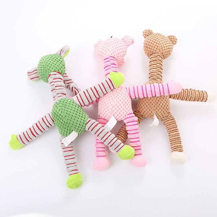 Kapas Mewah Squeaky Anjing Mainan Interaktif Anjing Mengunyah Mainan Boneka Anak Anjing Mengunyah Mainan untuk Membersihkan Gigi, Kecil, Tengah, Besar