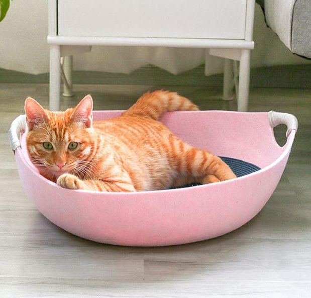 merasa sarang kucing dengan untuk keamanan 100% hewan peliharaan sarang bulat tempat tidur anjing kucing sarang tempat tidur kucing