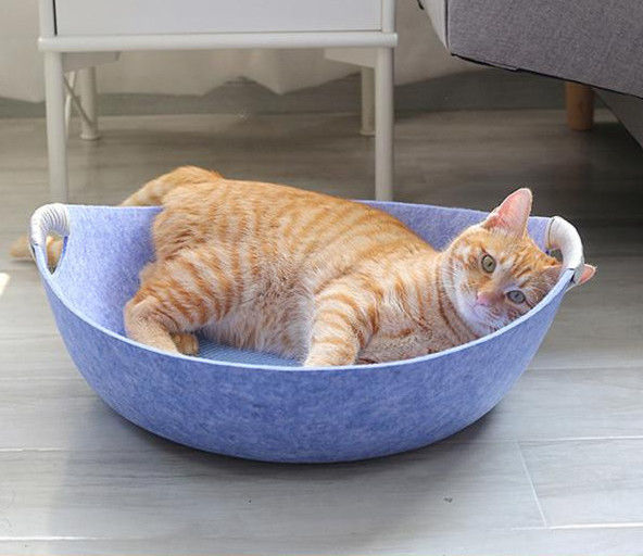 merasa sarang kucing dengan untuk keamanan 100% hewan peliharaan sarang bulat tempat tidur anjing kucing sarang tempat tidur kucing