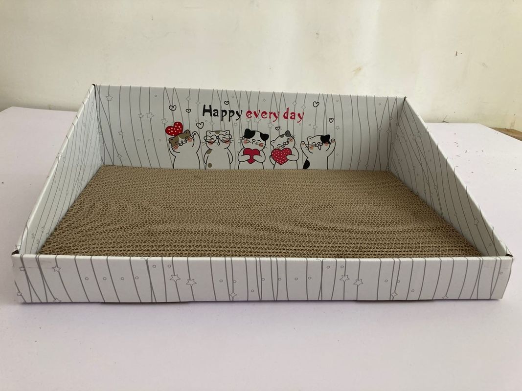 Tempat Tidur Scratcher Karton Kucing Bergelombang yang Dapat Didaur Ulang 700g Untuk Bermain Santai