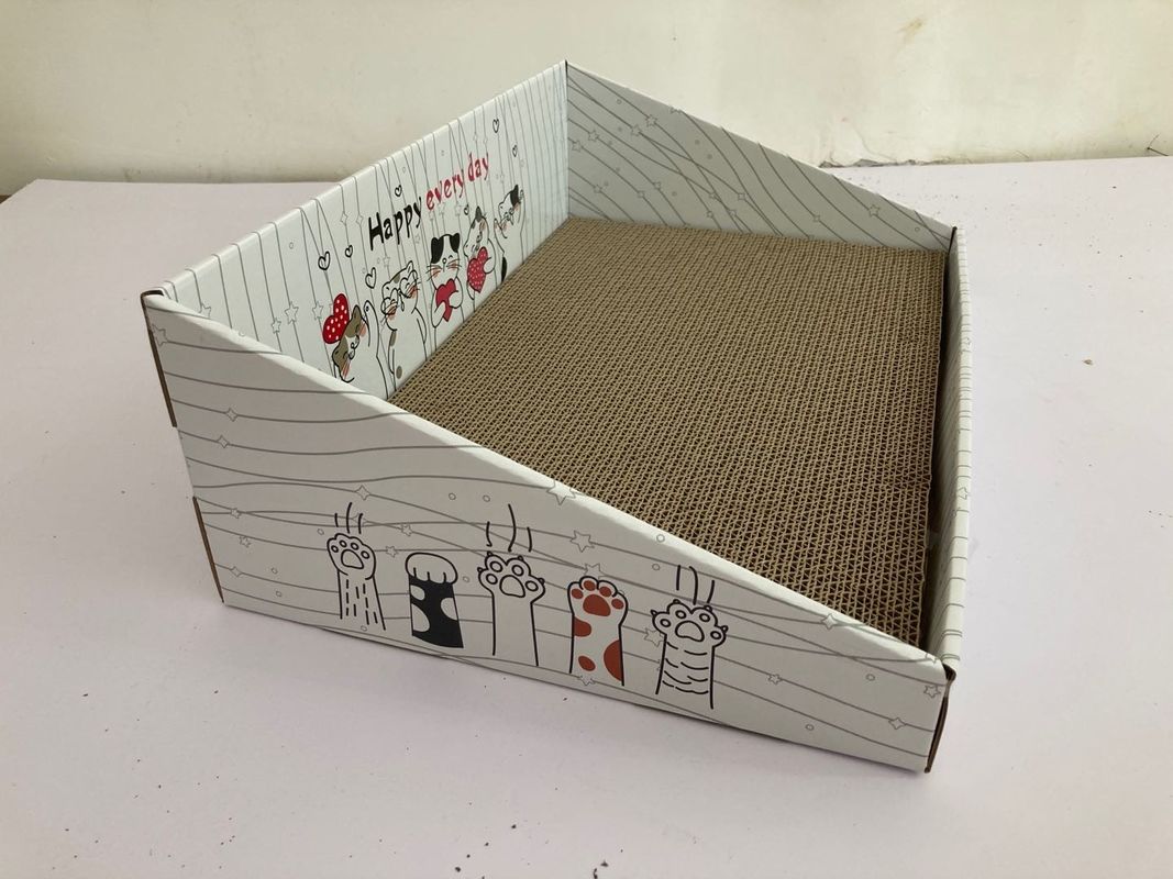 Tempat Tidur Scratcher Karton Kucing Bergelombang yang Dapat Didaur Ulang 700g Untuk Bermain Santai