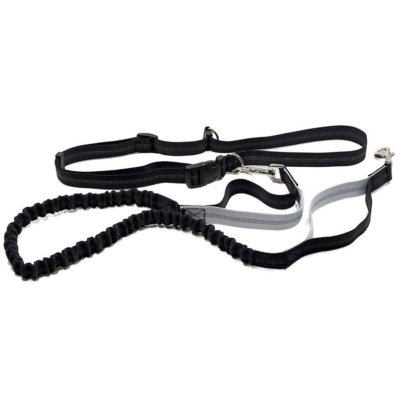 Tali Ditarik Reflektif Dog Harness Sabuk Pinggang Pegangan Ganda Elastis Bungees Hands Free Dog Leash