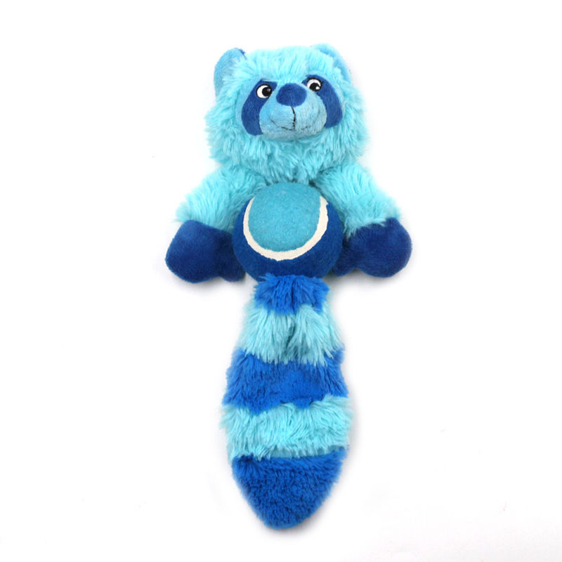 Squeaky Plush Anjing Mainan Fox Raccoon Gigitan Tahan Tahan Lama Anjing Interaktif Molar Mainan