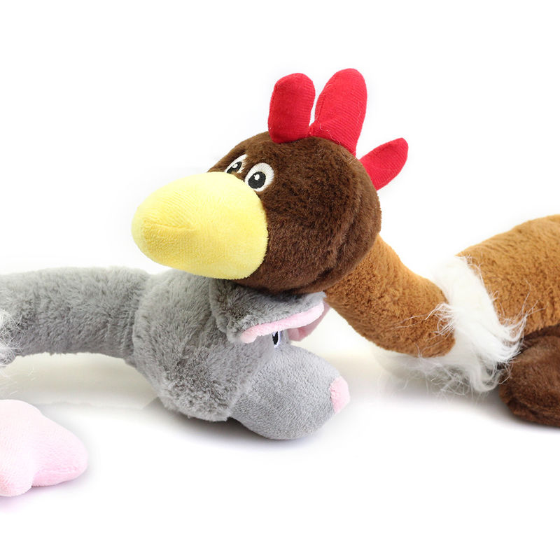 Bentuk Hewan Tahan Gigitan Mewah Lucu Kucing Anjing Mainan Squeaky Durable Chew Toys