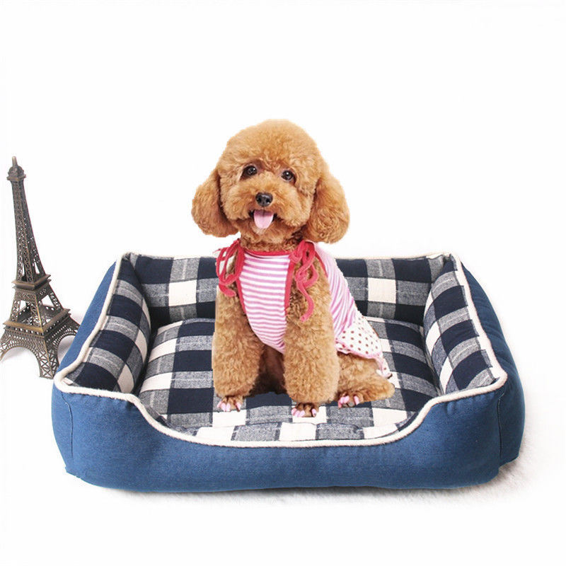 Hangat Lembut Lattice Square Dog Mat 740g Rumah Dalam Ruangan Kandang Sarang Tempat Tidur Anjing yang Nyaman