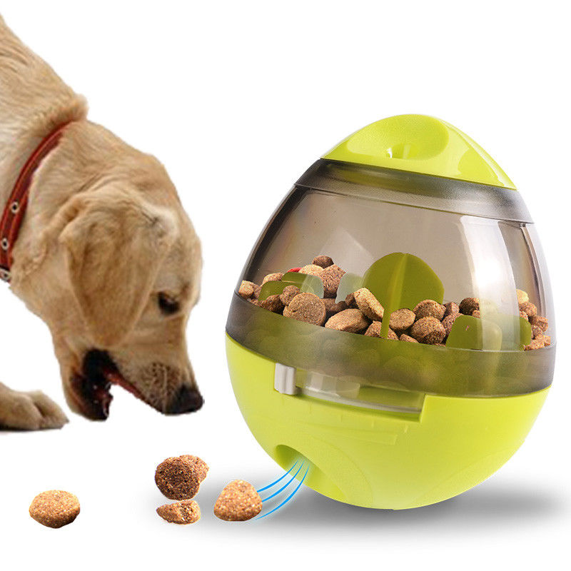 Mainan Hewan Peliharaan Anjing Interaktif Tumbler Otomatis Kebocoran Makanan Dispensing Ball