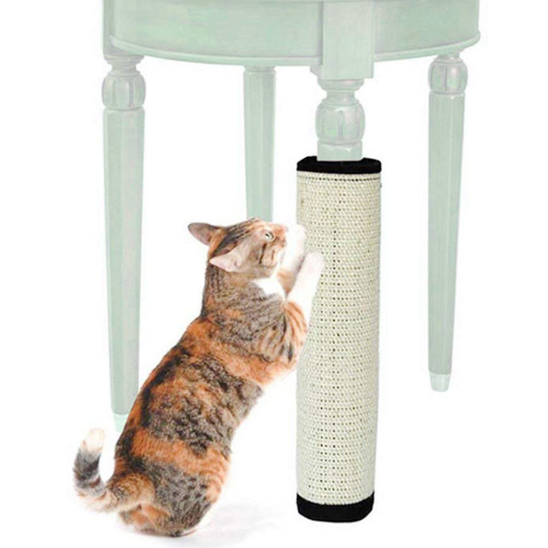 Warna Gading Cat Gores Papan Melindungi Kaki Meja Sisal Rami Cat Cakar Mainan