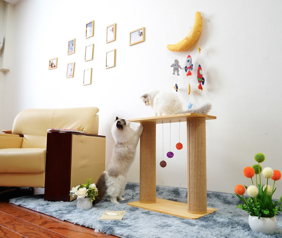 Pohon Papan Gores Kucing Lapisan Ganda Padat 60 * 30 * 63cm