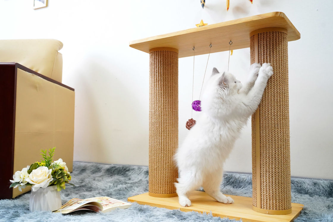 Pohon Papan Gores Kucing Lapisan Ganda Padat 60 * 30 * 63cm