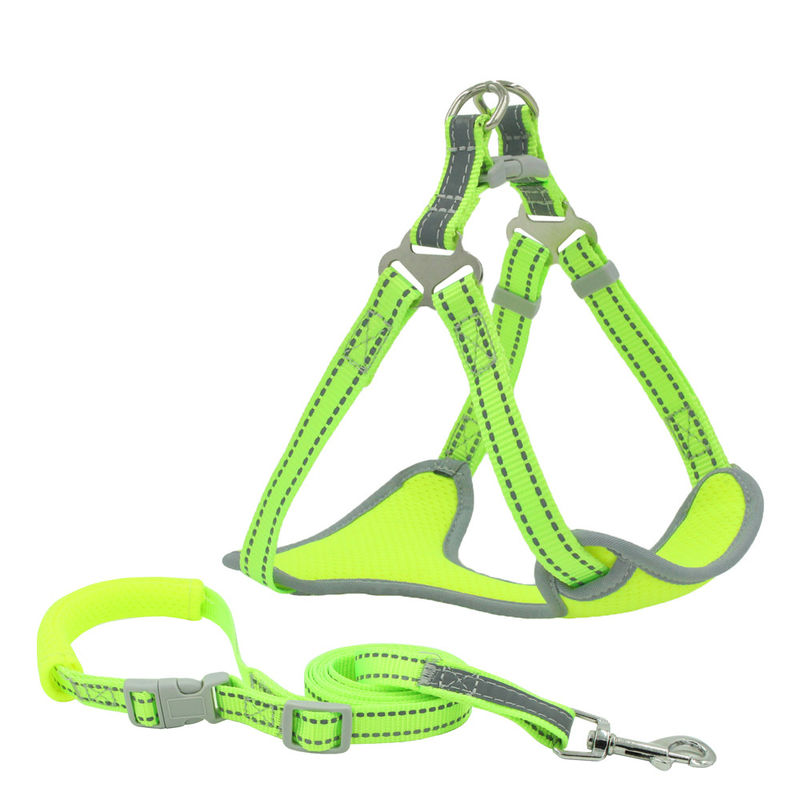 Bernapas Mesh Reflektif Leash Dan Collar set Tali Dada Traksi Set Anjing Kerah Dan Tali Kit