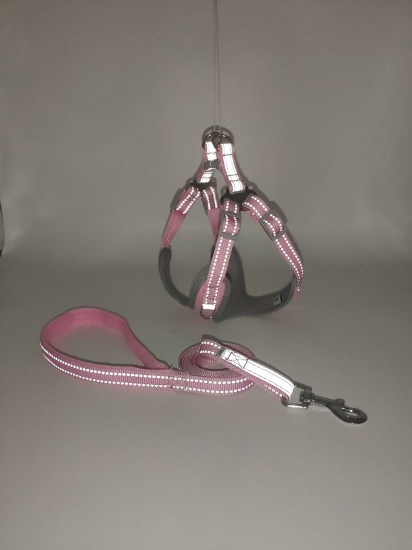 Oxford Cloth Light Mencerminkan Pet Collar Leash Harness Set Keamanan Nyaman