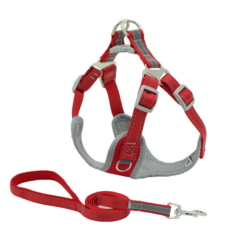 Oxford Cloth Light Mencerminkan Pet Collar Leash Harness Set Keamanan Nyaman