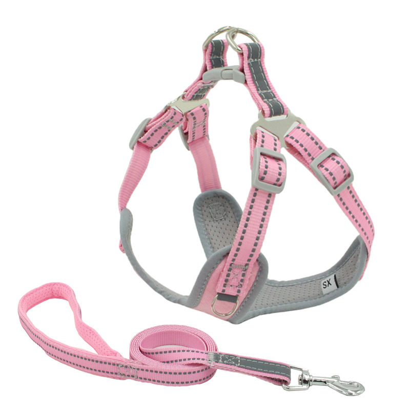 Oxford Cloth Light Mencerminkan Pet Collar Leash Harness Set Keamanan Nyaman
