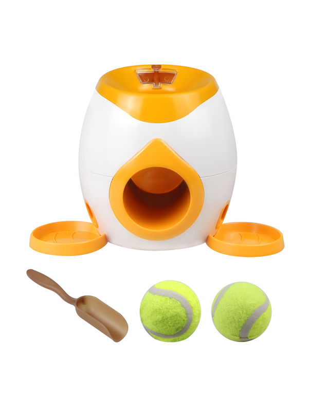Pet Treat Dispenser Tenis Lubang Ganda Melempar Mesin Hadiah Makanan 900g