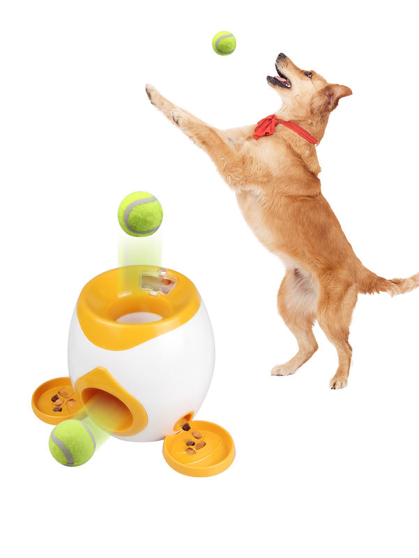 Pet Treat Dispenser Tenis Lubang Ganda Melempar Mesin Hadiah Makanan 900g